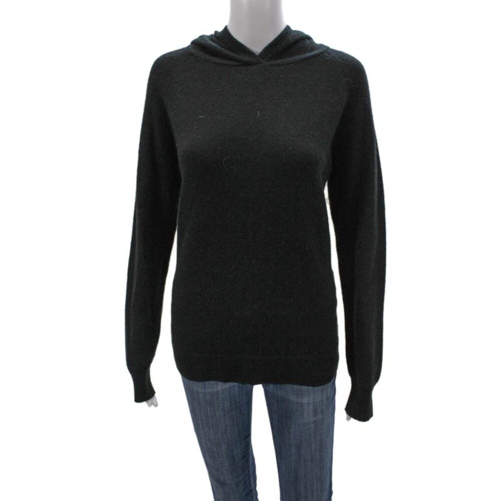 Tuckernuck Womens Cashmere V Neck Pullover Sweater Black Long Sleeve Size M